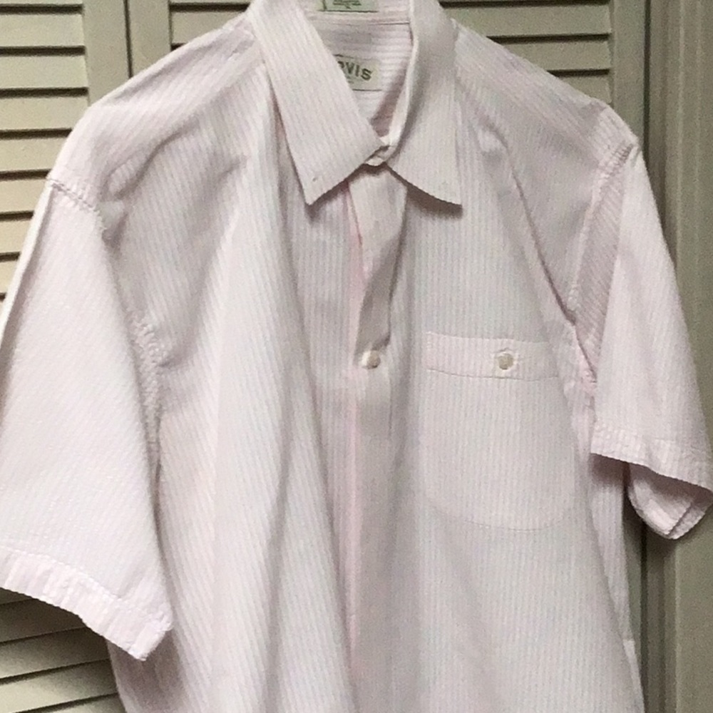 Orvis men’s pink striped short sleeve shirt